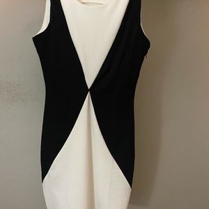 Mad Men-style black and white dress